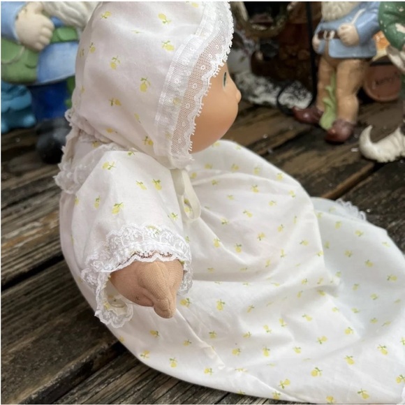 Cabbage Patch Kids Newborn Baby Doll Green Eyes Dimple Vintage 80s Bonnet 1984 - Picture 6 of 11